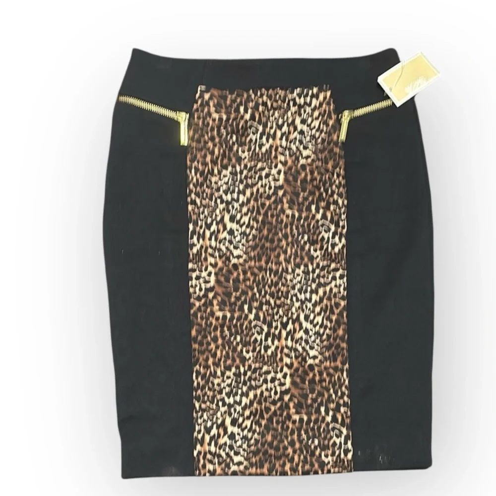 NWT Michael Kors leopard pencil skirt 4P